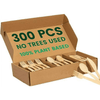 Faithful Supply Bamboo Cutlery Set 300 Ct 120 Forks 100 Spoons & 80 Knives Great for All Occasions EasyOptionXY LLC