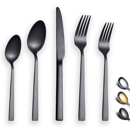 ReaNea 20-Pieces Matte Black Silverware Set Stainless Steel Cutlery Flatware Set, Set Service for 4 EasyOptionXY LLC