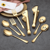 ReaNea Gold Flatware Serving Set of 8 Pieces, Silverware Serving Utensils Large Spoon Set EasyOptionXY LLC