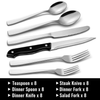 48-Piece Silverware Set with Steak Knives for 8, Stainless Steel Flatware Cutlery Set For Home Kitchen Restaurant Hotel, Kitchen Utensils Set, Mirror Polished, Dishwasher Safe EasyOptionXY LLC