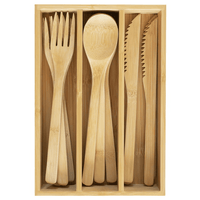 Totally Bamboo 12-Piece Bamboo Flatware Set with Portable Storage Case EasyOptionXY LLC