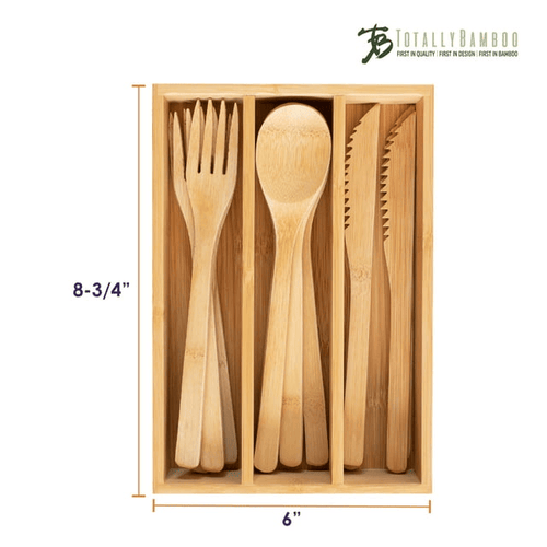Totally Bamboo 12-Piece Bamboo Flatware Set with Portable Storage Case EasyOptionXY LLC