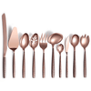 ReaNea Rose Gold Silverware Serving Set 10-Pieces, Stainless Steel Flatware Cutlery Serving Utensil Set EasyOptionXY LLC