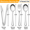 Walchoice 8 Pieces Serving Utensils Set, Stainless Steel Hostess Set, Includes Slotted Spoon/Serving Spoon/Serving Fork/Serving Tongs, Mirror Polished & Dishwasher Safe EasyOptionXY LLC