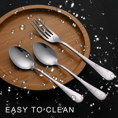 Emlimny 12-piece Forks(8 inch) and Spoons(7 inch) Silverware Set, Food Grade Stainless Steel Flatware Cutlery Set for Home, Kitchen and Restaurant, Mirror Polished, Dishwasher Safe EasyOptionXY LLC