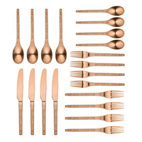 Ornative Flatware - Eve - Matte Copper, 18/0 Stainless Steel Flatware 20-Piece Set, Service for 4 EasyOptionXY LLC