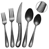 Runfly 20 Piece Hammered Black Silverware Set, 18/10 Stainless Steel Flatware Set, Set Service for 4 EasyOptionXY LLC