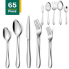 Walchoice 65 Piece Silverware Set with Serving Set, Stainless Steel Flatware Cutlery Set for Home, Metal Eating Utensils Service for 12 EasyOptionXY LLC