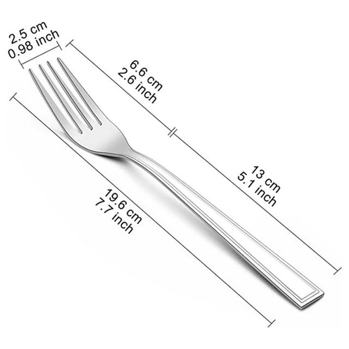 Hunnycook 24 Pieces Dinner Forks Set, 7.7" Square Handle Stainless Steel Fork Silverware, Salad Fork, Mirror Polished Flatware Fork for Home Kitchen Restaurant, Dishwasher Safe EasyOptionXY LLC