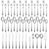 Vesteel 45-Piece Silverware Set with Serving Utensils, Stainless Steel Hammered Flatware Cutlery Set for 8 Include Forks Knives Spoons, Heavy Duty & Mirror Polished EasyOptionXY LLC