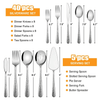 Vesteel 45-Piece Silverware Set with Serving Utensils, Stainless Steel Hammered Flatware Cutlery Set for 8 Include Forks Knives Spoons, Heavy Duty & Mirror Polished EasyOptionXY LLC