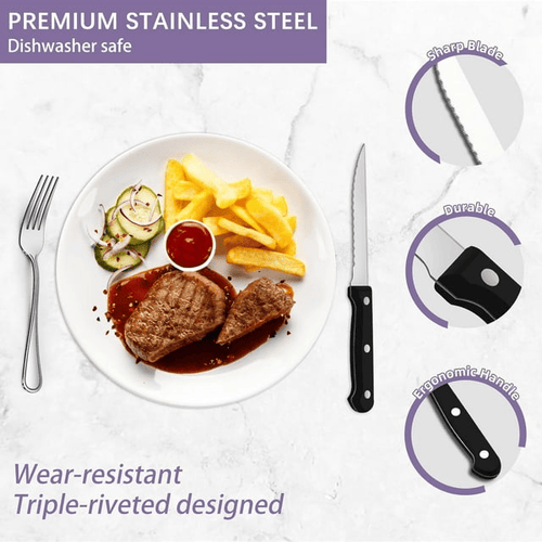 Bestdin 72 Pieces Silverware Sets Service for 12, Premium Stainless Steel Spoons and Forks Set with Steak Knives, Mirror Polished Flatware Set for Home Kitchen Restaurant, Dishwasher Safe EasyOptionXY LLC