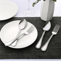 Walchoice 24-Piece Fork and Spoon Set, Stainless Steel Silverware Flatware Set for Party Wedding Banquet, Metal Eating Utensils Include 12 Dinner Fork & 12 Dinner Spoon - Pearled Edges EasyOptionXY LLC