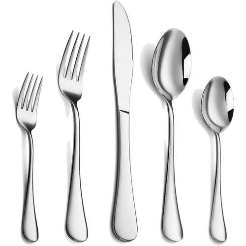 Silverware Set, 20-Piece Stainless Steel Flatware Cutlery Set Service for 4, Include Knife/ Fork/ Spoon, Mirror Polished and Dishwasher Safe EasyOptionXY LLC