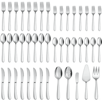 Vesteel 45 Piece Modern Silverware Set with Serving Utensils, Stainless Steel Flatware Cutlery Set for 8, Eating Utensils Tableware Include Forks Knives Spoons, Heavy Duty & Mirror Finished EasyOptionXY LLC