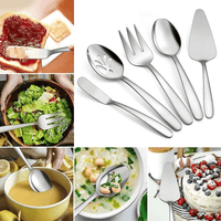 Vesteel 45 Piece Modern Silverware Set with Serving Utensils, Stainless Steel Flatware Cutlery Set for 8, Eating Utensils Tableware Include Forks Knives Spoons, Heavy Duty & Mirror Finished EasyOptionXY LLC