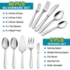 Vesteel 45 Piece Modern Silverware Set with Serving Utensils, Stainless Steel Flatware Cutlery Set for 8, Eating Utensils Tableware Include Forks Knives Spoons, Heavy Duty & Mirror Finished EasyOptionXY LLC