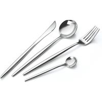 Modern Adaline Silverware Royal Cutlery Set By Bruntmor - 16 Piece Flatware Set - Service For 4 Superior Quality 18/10 Stainless Steel - Shiny Finish EasyOptionXY LLC