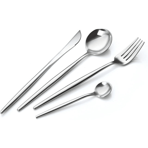 Modern Adaline Silverware Royal Cutlery Set By Bruntmor - 16 Piece Flatware Set - Service For 4 Superior Quality 18/10 Stainless Steel - Shiny Finish EasyOptionXY LLC