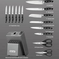 McCook MC25A 15-Piece Kitchen Knife Set Stainless Steel Forged Triple Rivet Cutlery Knife Block Set with Built-in Sharpener,Chef Knife,Steak Knife EasyOptionXY LLC
