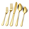 20-Piece Silverware Set, Stainless Steel Modern Flatware, Service for 4, Mirror Polished, Dishwasher Safe, Gold EasyOptionXY LLC