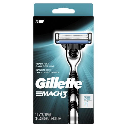 Gillette Mach3 Mens Razor Handle and 2 Blade Refills EasyOptionXY LLC