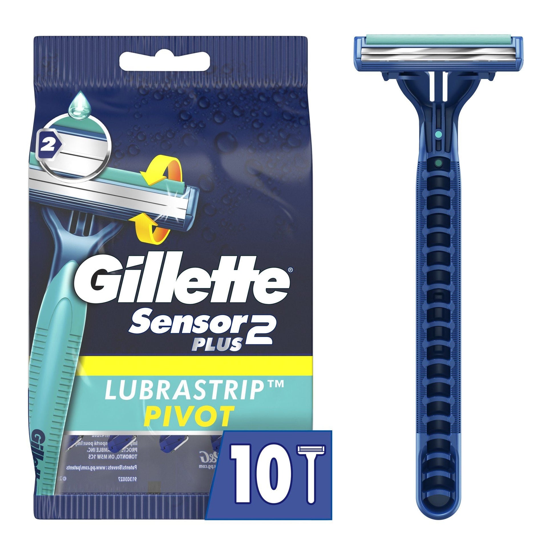 Gillette Sensor2 Plus Pivoting Head Men's Disposable Razors; 10 Count EasyOptionXY LLC