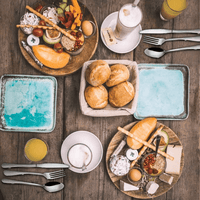 Lvelia 15 Pieces Silverware Set with Serving Set, Stainless Steel Modern Flatware, Service for 3 EasyOptionXY LLC