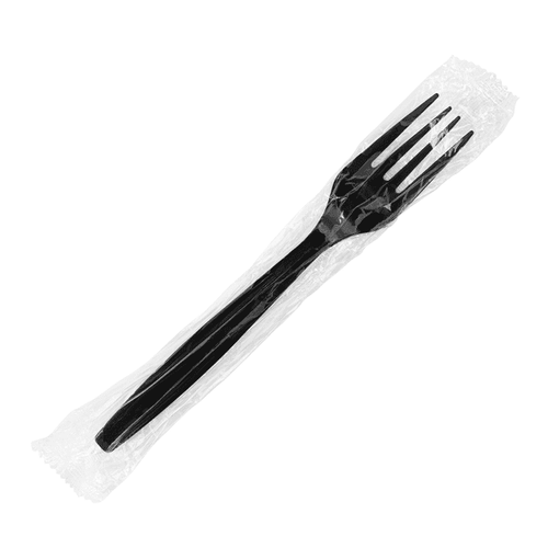 Karat PP Plastic Heavy Weight Forks - Black - Wrapped - 1,000 ct EasyOptionXY LLC