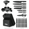 McCook MC701 Dishwasher Safe Black Knife Sets, 26 Pcs EasyOptionXY LLC