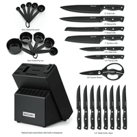 McCook MC701 Dishwasher Safe Black Knife Sets, 26 Pcs EasyOptionXY LLC