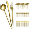 ReaNea Gold Silverware Set 60 Piece Stainless Steel Flatware Set, Knives Forks Spoons Cutlery Set Service for 20 EasyOptionXY LLC