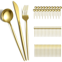 ReaNea Gold Silverware Set 60 Piece Stainless Steel Flatware Set, Knives Forks Spoons Cutlery Set Service for 20 EasyOptionXY LLC