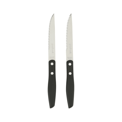 GoodCook 2-Piece Serrated Blade Steak Knife Set, Black/Silver EasyOptionXY LLC