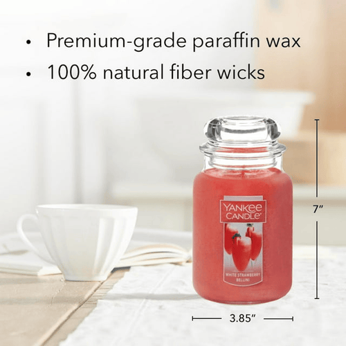 Yankee Candle White Strawberry Bellini - 22 oz Original Large Jar Scented Candle EasyOptionXY LLC