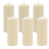 Stonebriar 3" x 8" Unscented 1-Wick Ivory Pillar Candles, 6 Pack EasyOptionXY LLC