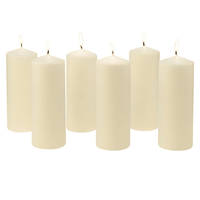 Stonebriar 3" x 8" Unscented 1-Wick Ivory Pillar Candles, 6 Pack EasyOptionXY LLC