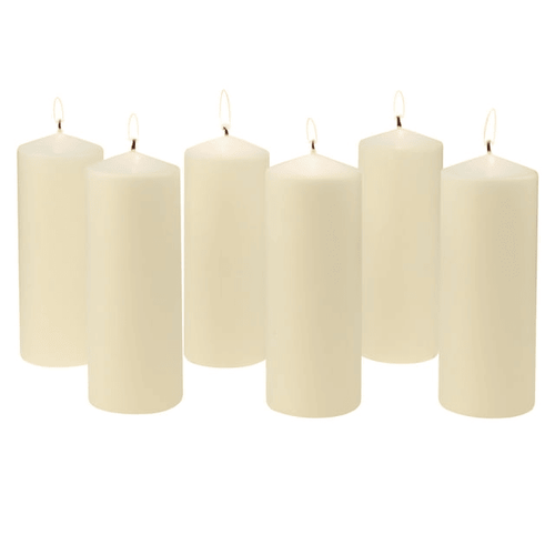 Stonebriar 3" x 8" Unscented 1-Wick Ivory Pillar Candles, 6 Pack EasyOptionXY LLC