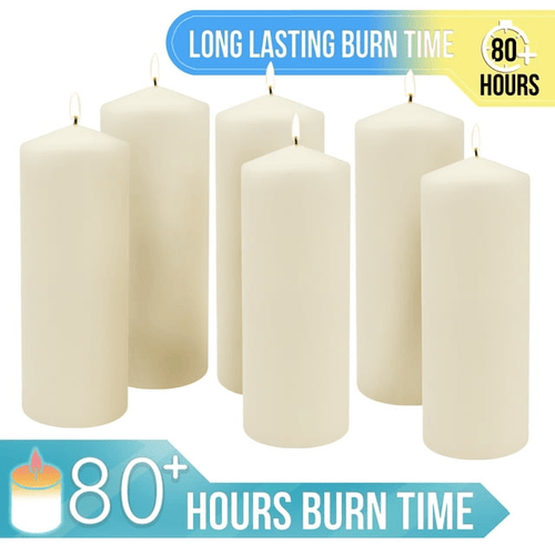 Stonebriar 3" x 8" Unscented 1-Wick Ivory Pillar Candles, 6 Pack EasyOptionXY LLC