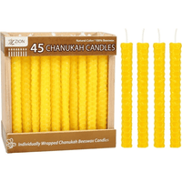 Zion Judaica Natural Beeswax Hanukkah Candles Set In A Wooden Crate Honeycomb Design Chanukkah Celebration Candles Honey Scented Aroma Candle Set of 45 Yellow bees Wax Chanukah Candle Set Holiday Gift EasyOptionXY LLC