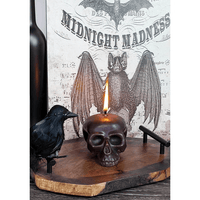Large Skull Candles (2-Pack, Black); Decorative Themed Candles EasyOptionXY LLC