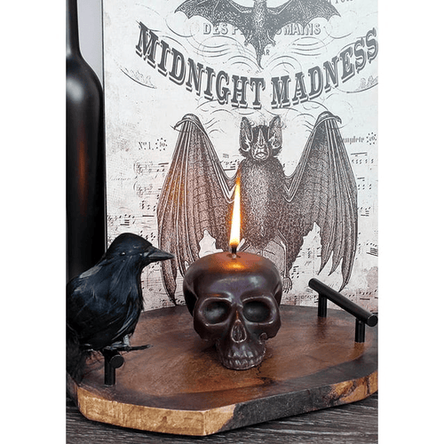 Large Skull Candles (2-Pack, Black); Decorative Themed Candles EasyOptionXY LLC