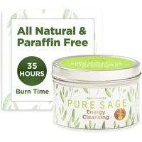 Magnificent 101 Long Lasting Pure White Sage Candle - 6 Oz - 35 Hour Burn Time | Organic, All Natural, Paraffin Free Candle to Cleanse Your Home & Calm, Soothe, Relax and Restore The Body & Mind