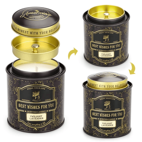 Scented Candle Gifts for Women, Stress Relief Aromatherapy Candles Jar Candles Soy Candle Gifts for Yoga, Bath, Spa, 10 Oz - Lavender EasyOptionXY LLC