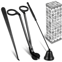 Arroyner 3-Pack Candle Accessory Set, Candle Wick Trimmer, Bell Shaped Candle Wick Dipper, Candle Snuffer, Oil Lamp Scissor Cutter Tool with Gift Package(Black) EasyOptionXY LLC