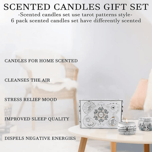 Scented Candles Gifts Set, Natural Soy Wax, Stress Relief Gifts Aromatherapy Candles Set, 6pcs EasyOptionXY LLC