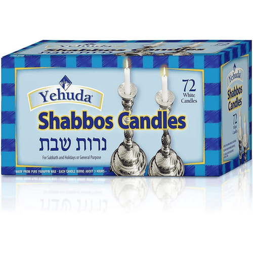 Yehuda 3 Hour White Shabbos Candles 72 Count Traditional Shabbat Candles, Dinner Table Candles, Household Candles EasyOptionXY LLC