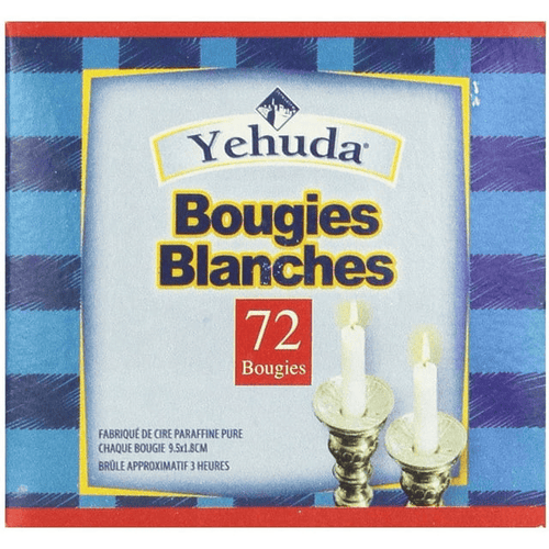 Yehuda 3 Hour White Shabbos Candles 72 Count Traditional Shabbat Candles, Dinner Table Candles, Household Candles EasyOptionXY LLC