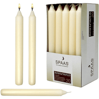 7 Inch Ivory Taper Candles 6 Hour Burning Candle Decorate Your Dinner Wedding Table Dripless&nbsp;and Smokeless Candle Unscented Fits Most candlesticks -20 Pack Household Candles EasyOptionXY LLC