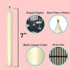 7 Inch Ivory Taper Candles 6 Hour Burning Candle Decorate Your Dinner Wedding Table Dripless&nbsp;and Smokeless Candle Unscented Fits Most candlesticks -20 Pack Household Candles EasyOptionXY LLC